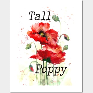 Tall poppy print - beautiful red poppy print Posters and Art
